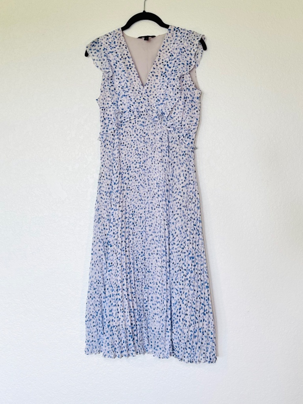 Banana Republic Dress SP Sleeveless Abstract Art Spot Print Pleated Feminine
